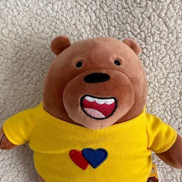 NWT Miniso Life We Bare Bears Grizzly Plush 9.5” Stuffed Toy Cartoon Network - Picture 2 of 7